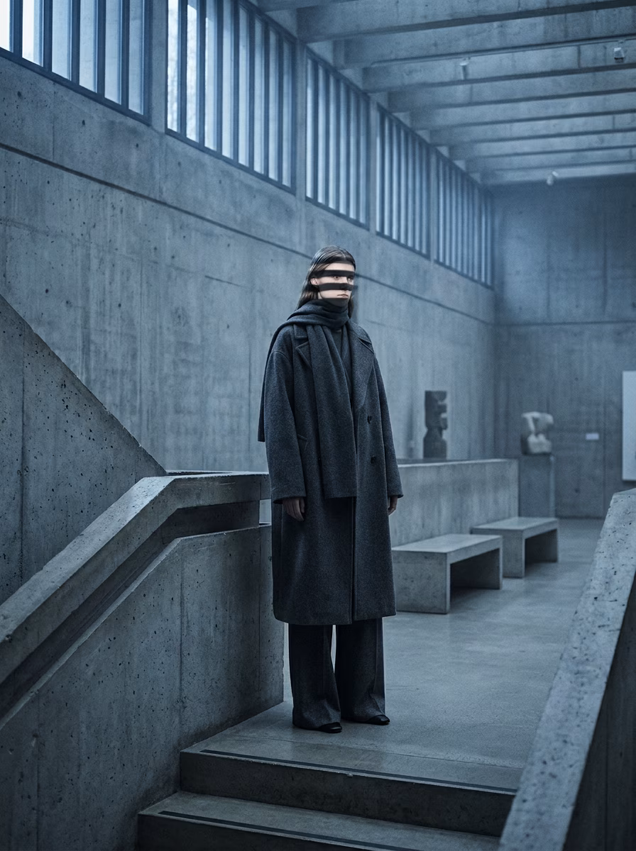 AI-кадр в стиле Brutalist, сгенерирован нейросетью в InPersona
